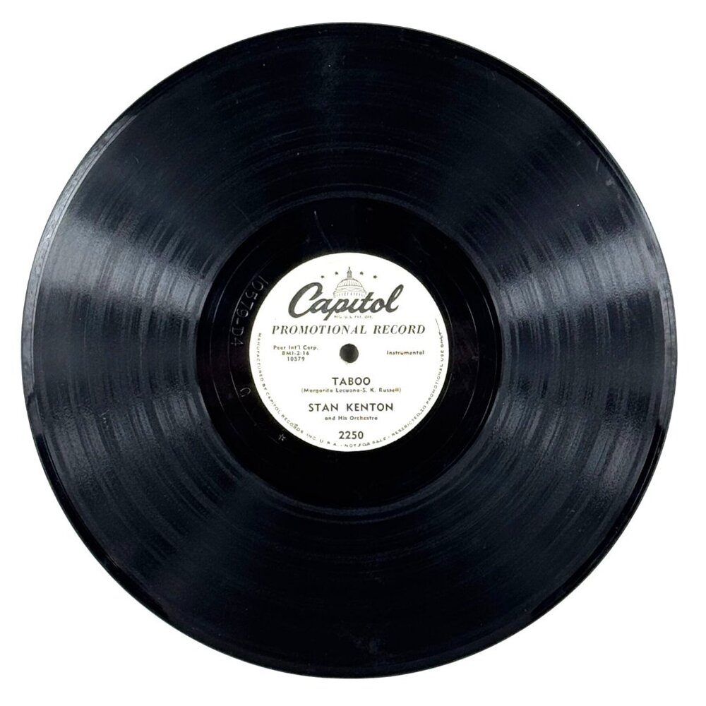 Stan Kenton Taboo / Lonesome Train 10in Shellac 78 RPM Capitol 2250